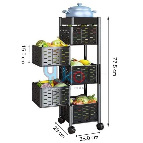 Organizador Metálico de 4 Niveles para Cocina - Elegante y Funcional