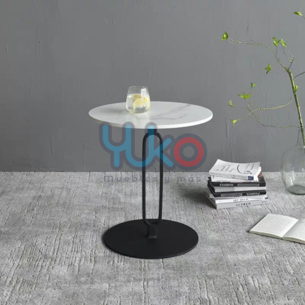 Mesa de Centro Circular Mármol Blanco - Elegancia y Modernidad | $55