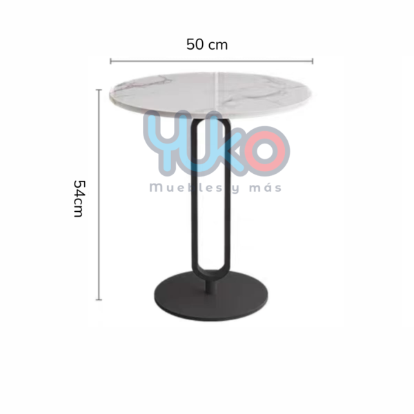 Mesa de Centro Circular Mármol Blanco - Elegancia y Modernidad | $55