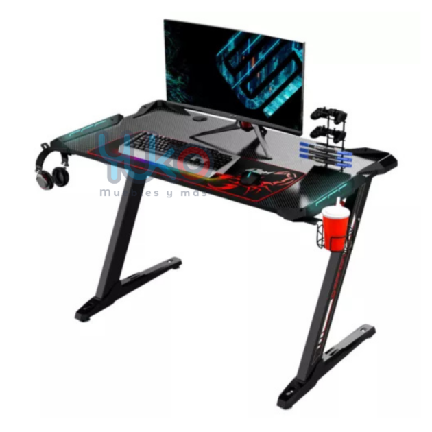 Mesa Gamer con luz LED diseño Z