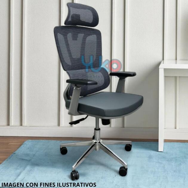 Silla Ejecutiva Gris Respaldo Alto