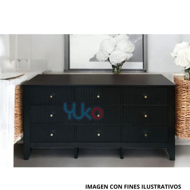 Cómoda Acanalada de 9 cajones