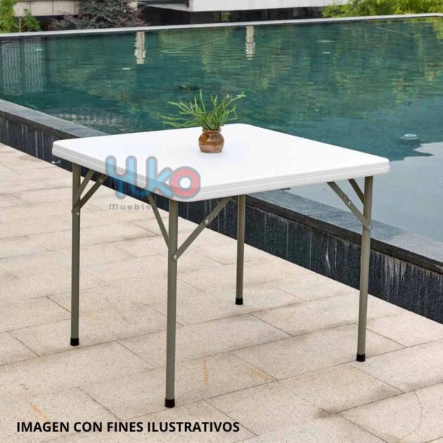 Mesa Plegable Clásica Cuadrada.