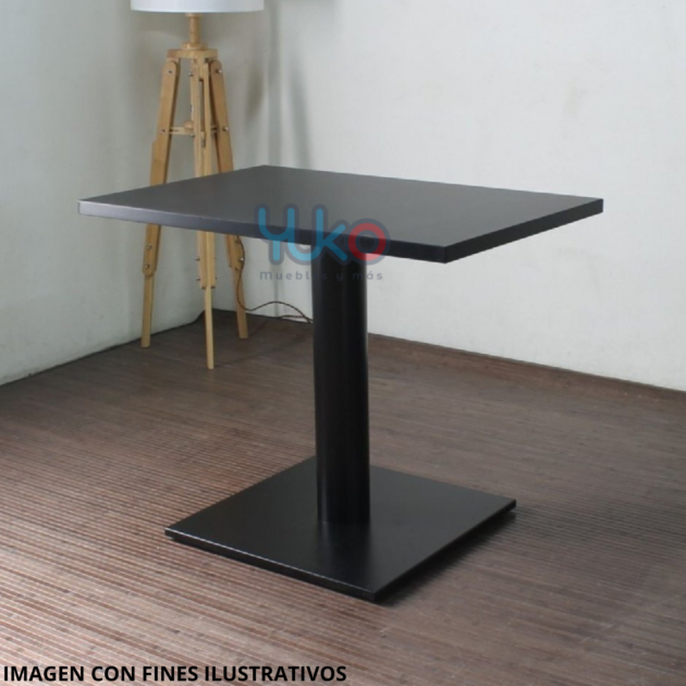 Mesa Cuadrada Negra 80x80
