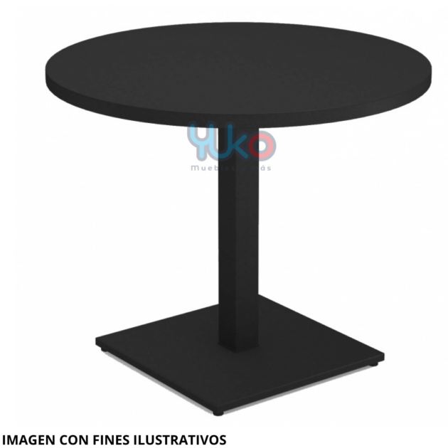 Mesa Redonda Negra 80x80