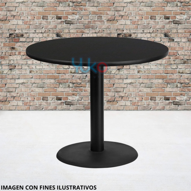 Mesa Redonda Negra 80x80