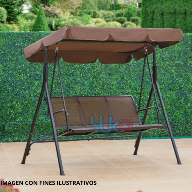 Columpio Mecedora De Jardín Para 3 Personas Con Toldo